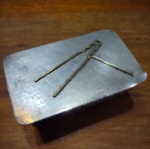 Vintage Simpson, Hall & Miller Co. Quadruple Silver Plated Pin Box, Trin…